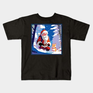 Santa and Corgi Kids T-Shirt